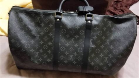 louis vuitton damier canvas keepall unboxing|Louis Vuitton ECLIPSE Keepall Bandouliere (Review + Unboxing.